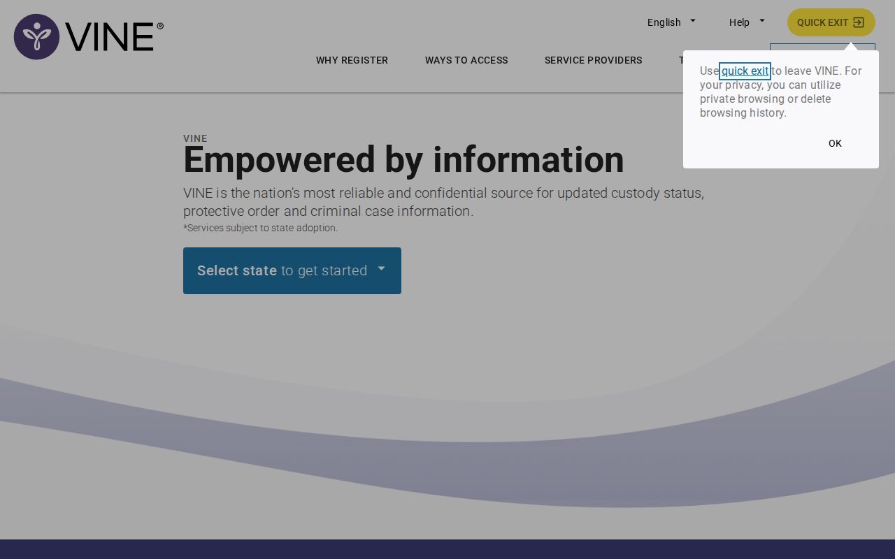 Calloway County VINELink inmate search with Kentucky selected
